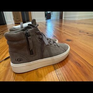 UGG womens Charcoal High-Top Sneakers never worn